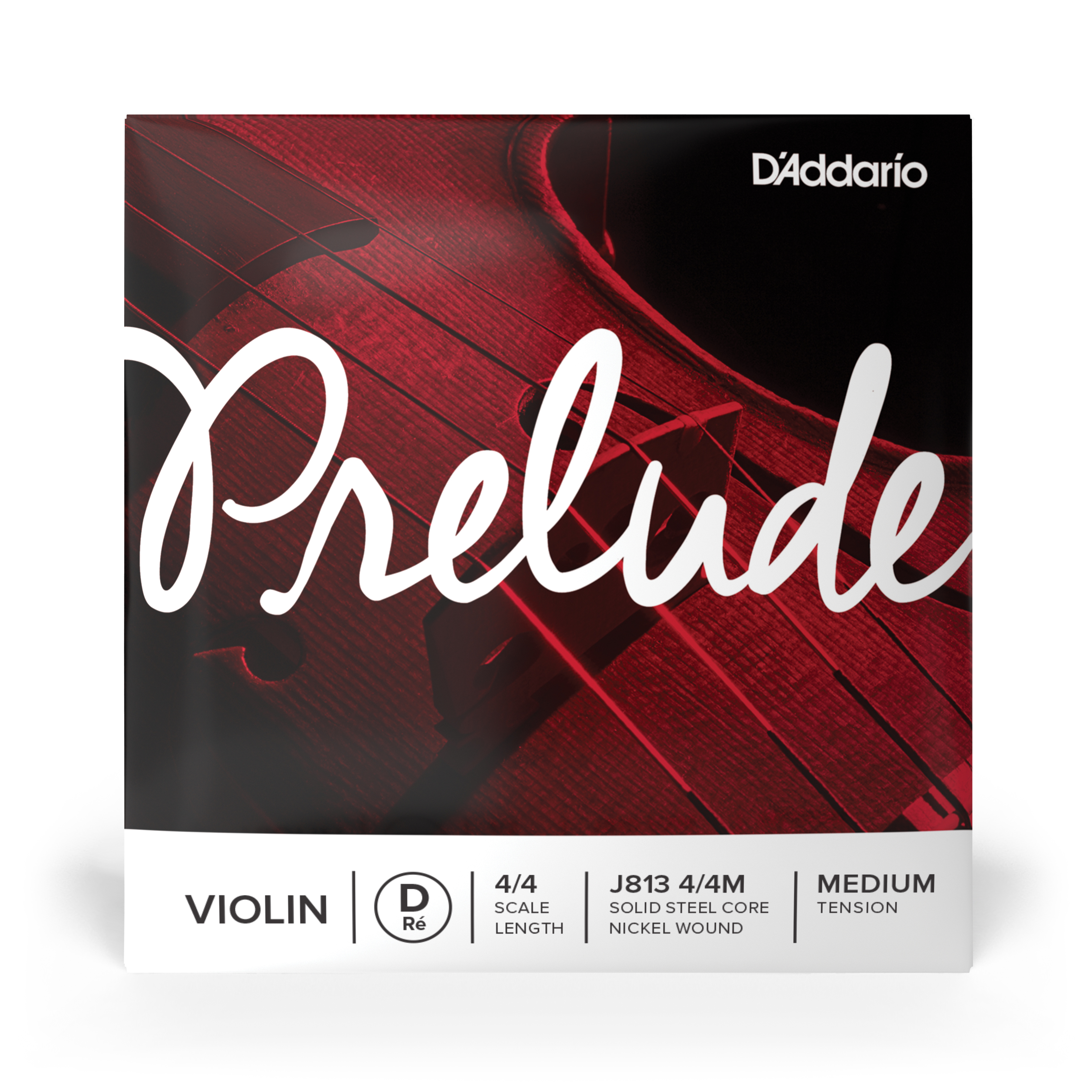 Daddario orchestral it J813 4/4m corda singola re d'addario prelude per violino, scala 4/4, tensione media